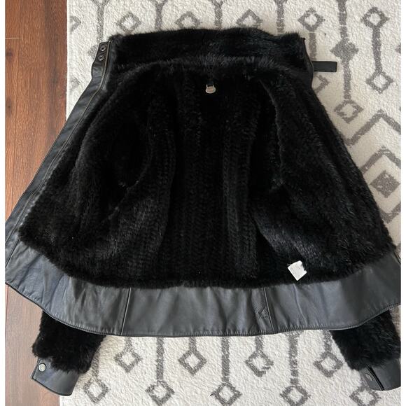 PELLESSIMO Paris Vintage Genuine Black Mink Fur Leather Bomber Jacket Sz M - Picture 12 of 16
